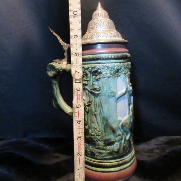 *RARE* Vintage Wick Werke Embossed Hand Painted Deer Hunter Beer Stein - Picture 14 of 16